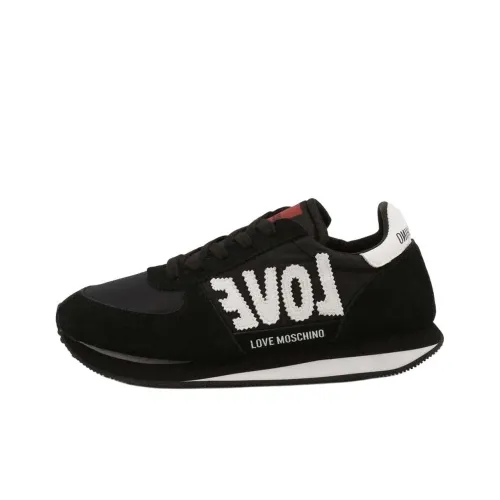 LOVE MOSCHINO Амортизация Износостойкий Низкий Топ Повседневная Обувь Женская Черный Белый