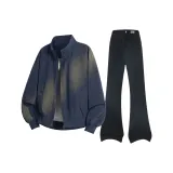 Осенне-зимний ограниченный временной распродажа комплекты одежды (Темно-синяя куртка + черные джинсы)