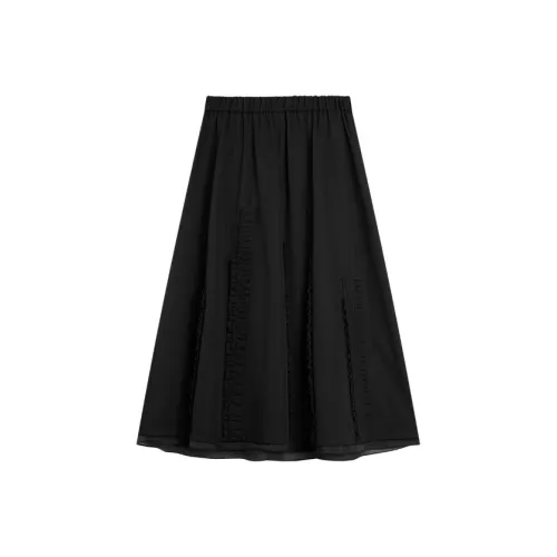 ELLE Черная Женская Повседневная Длинная Юбка