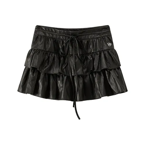 CHUU Черный Женский Повседневный Короткий Юбка