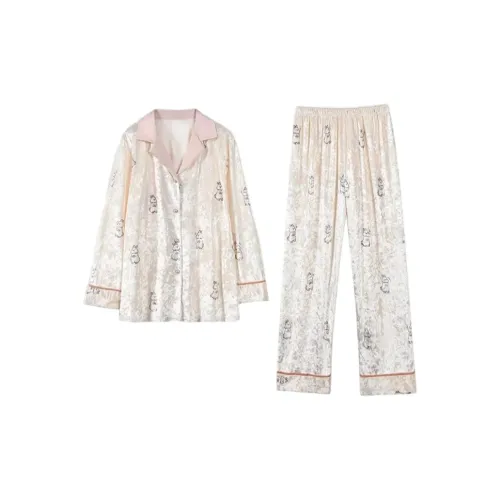 XIAFENYAN Абрикос Женские Пижамные Комплекты