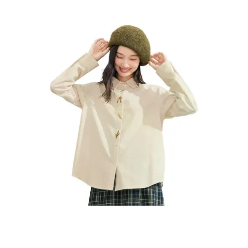 Fragment Ecru Women's Shirts Фрагмент Ecru Женские Рубашки