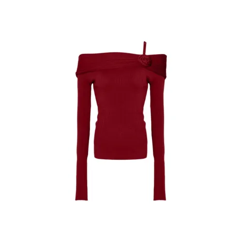 DPLAY Винтажный красный плечевой ремень стиль позиционирования женский трикотаж