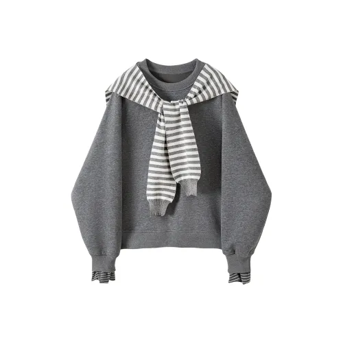 TOUCH Свитшот Женский Серый Белый Полосы + Темно-Серый