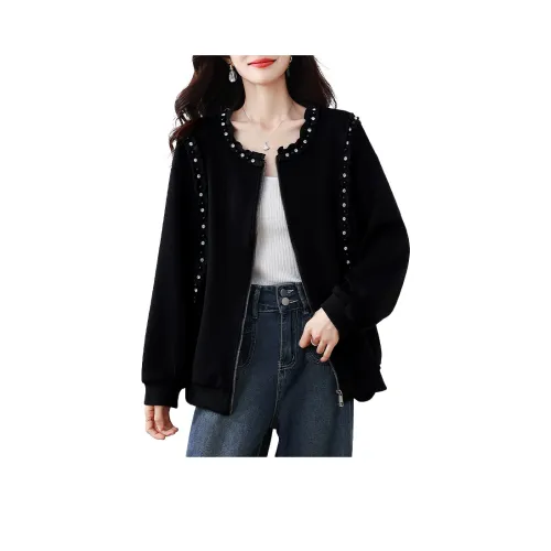 LANGQING Черный С подарками Wangqing Бренд Наклеенный Женские Свитшоты