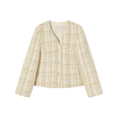 XIANGYING Желтая клетка Женские меховые изделия