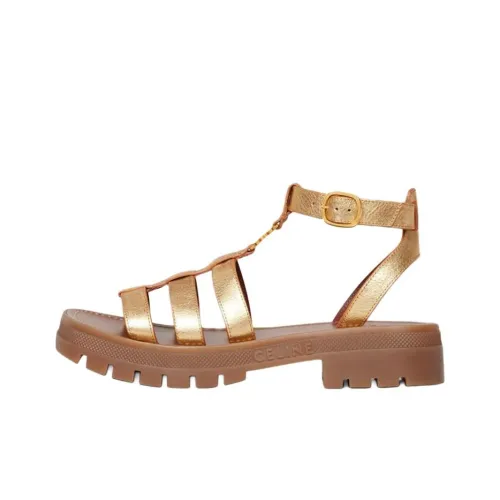 CELINE Triomphe Римские Сандалии Женские Золотые