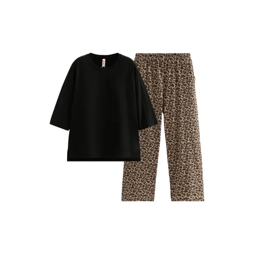 FENTENG FX26931609 Черный Женские Пижамные Комплекты