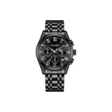 Чёрный корпус с чёрным циферблатом.