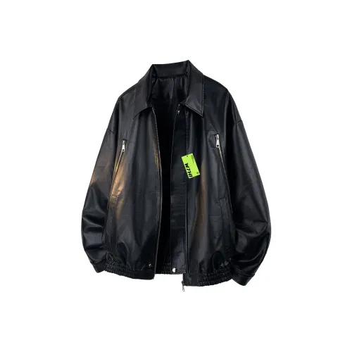 W7H1 Черный Унисекс Кожаные куртки