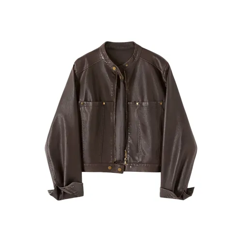 TOUCH Кожа Куртка Женская Темный Кофейный