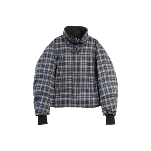 ELLE Синий Клетка Женский Пуховик