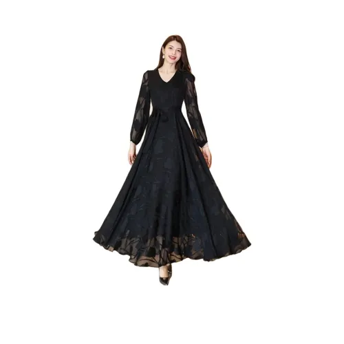 BONAS Длинное платье с длинными рукавами женское