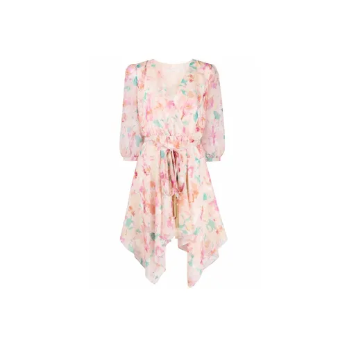 Patrizia Pepe Длинное платье с длинными рукавами женское многоцветное