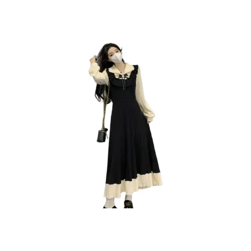 BONAS Длинное платье с длинными рукавами женское