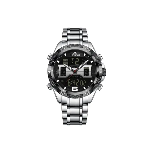 LIBER AEDON Мужские наручные часы кварцевый механизм ремешок из нержавеющей стали черный циферблат