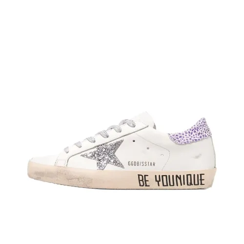 Golden Goose Супер Звезда Низкий Топ Стильные Скейтбординги Женские Белые Фиолетовые Потертый