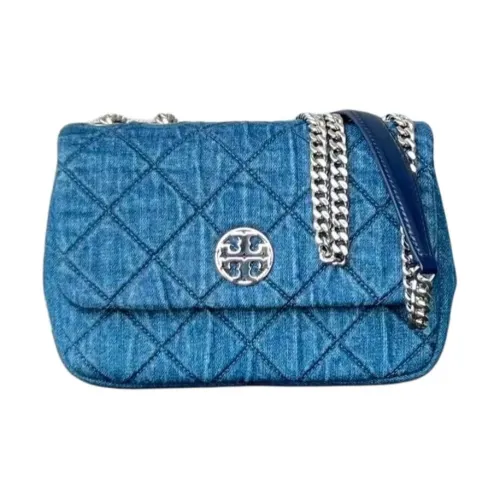 TORY BURCH TB Willa Ткань с овчиной Сумка на плечо Женская Джинсовый синий