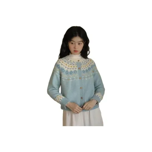 BVODE Кремовый Синий Женский Трикотаж