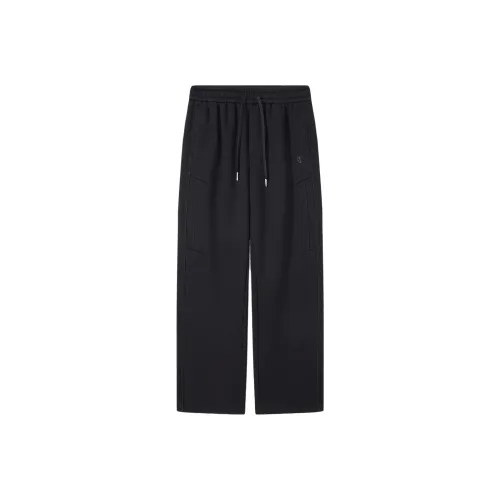 Cabbeen Угольный Черный Утолщенный и с флисовой подкладкой Унисекс Повседневные Штаны