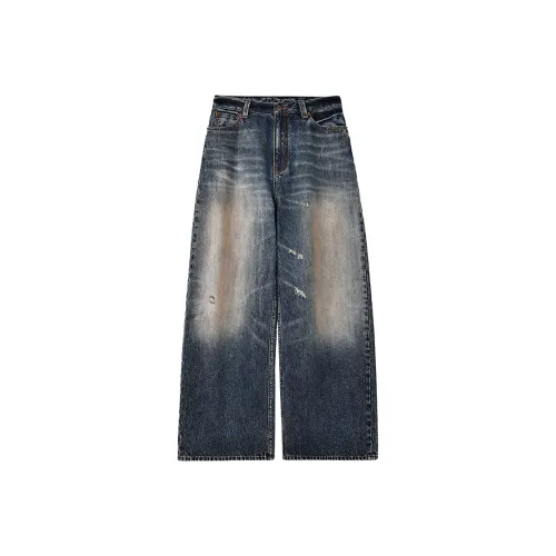 SINBOS Выстиранный деним синий женский джинсы