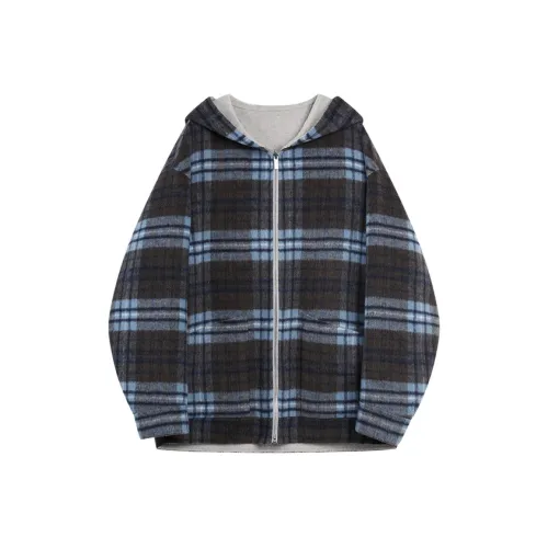 ELLE Женское пальто в синем клетчатом узоре