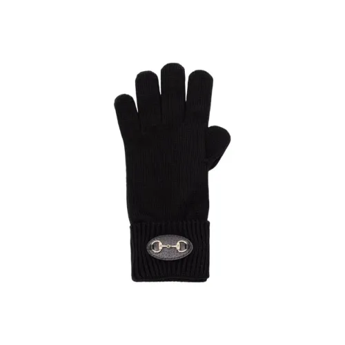 GUCCI Шерстяные вязаные перчатки Женские Черные