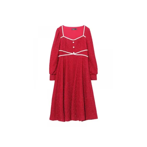 Только ты Длинный рукав Платье Chubby Сестра Женская одежда ОТДЕЛ ОСЕНЬ Платья ОСЕНЬ Зимний стиль Элегантность Женские