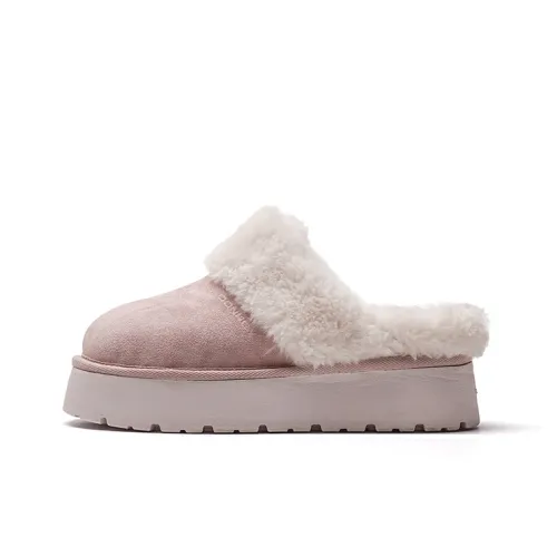 Mule Donkey Резиновая подошва Флоковые противоскользящие домашние тапочки Unisex Light Розовый