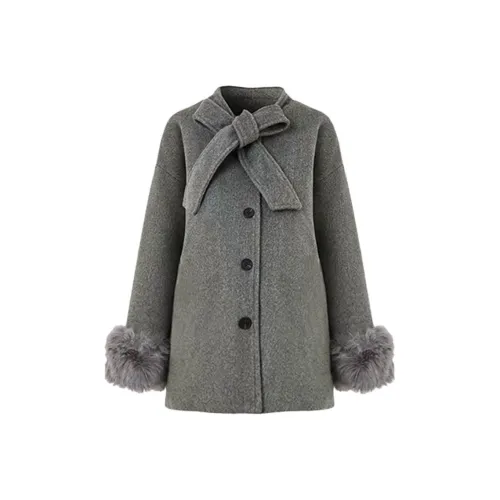 MORii Серый Женский Короткий Пальто