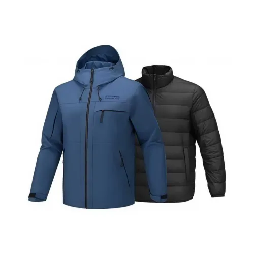 Skechers Водонепроницаемый и Дышащий Ветровка Мужской Темно-Серый Синий