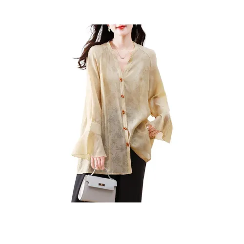 LANGQING Желтый Бесплатная доставка с бренд наклейкой Женские рубашки