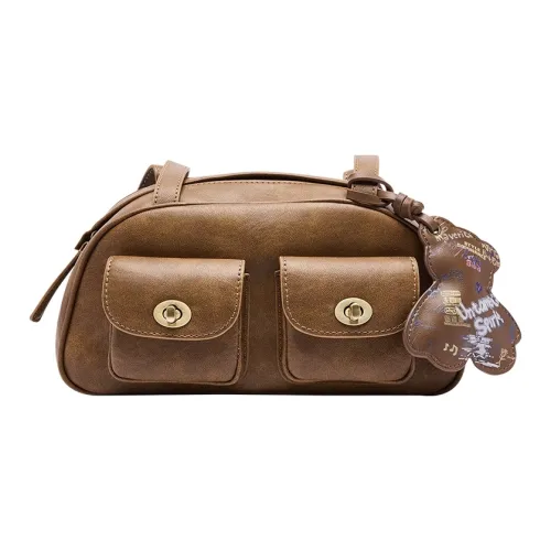 URBAN REVIVO Artificial Leather Shoulder Bag Standard Women's Coffee Brown