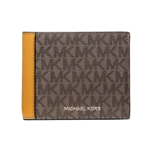 MICHAEL KORS Покрытый холст Кошелек Мужской Черный и Желтый