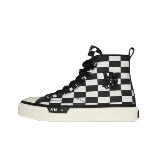 AMIRI Court Hi Стильные Скейтбординги Мужской Черный Белый