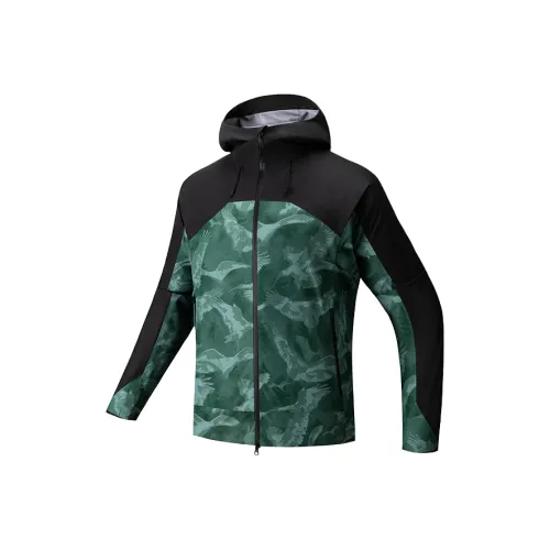 ANTA Outdoor Collection Земляной зеленый Полный принт Основной черный Мужские ветровки
