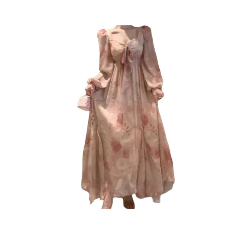 BONAS Длинное платье с длинными рукавами женское