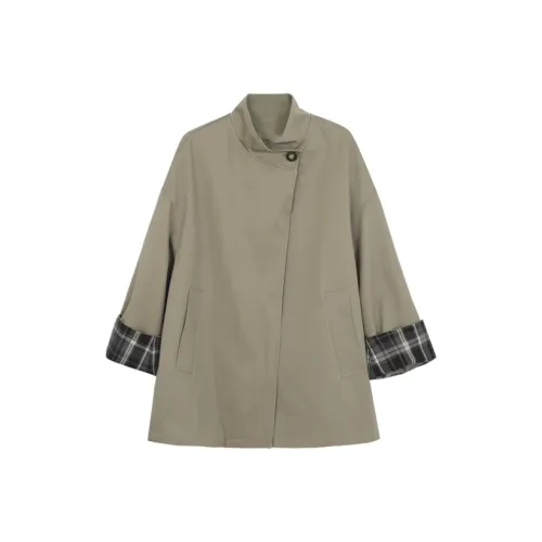 DANCANG Хаки Женское Пальто