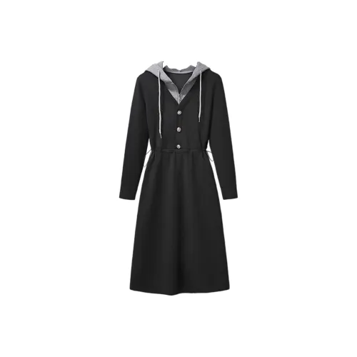 GRAYISMOON Длинное платье с длинными рукавами женское