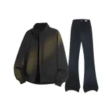 Осенний Зимний Ограниченное Время Специальное Предложение Комплекты Одежды (Черная Куртка + Черные Джинсы)