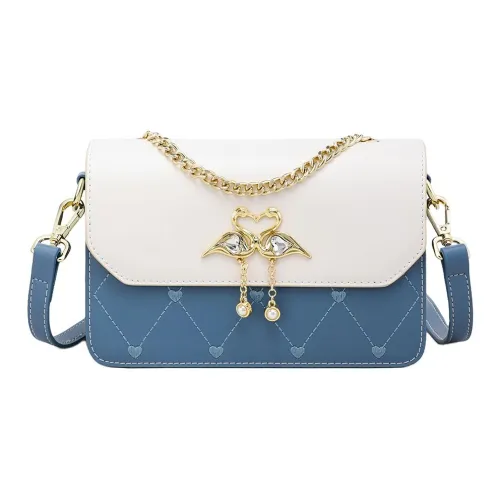 PT'SON Сумка через плечо из коровьей кожи с синтетической кожей средний размер женская синяя