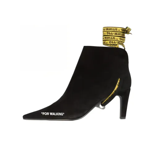 Off Белые ботильоны женские черные