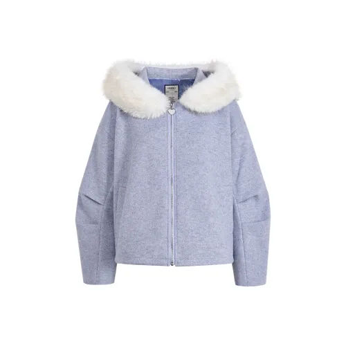 KUOSE Серый Фиолетовый Женское Пальто