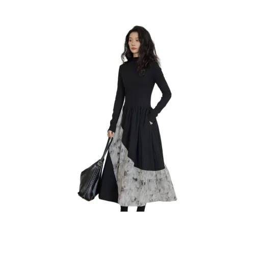 BONAS Длинное платье с длинными рукавами женское