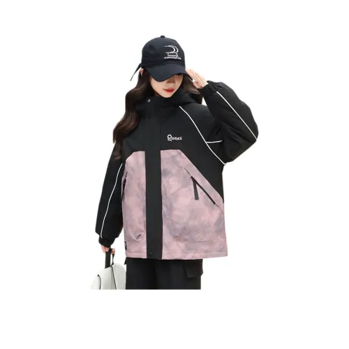 ZHIO Розовый Флис Подкладка + Пальто Школьный возраст Туристическая одежда