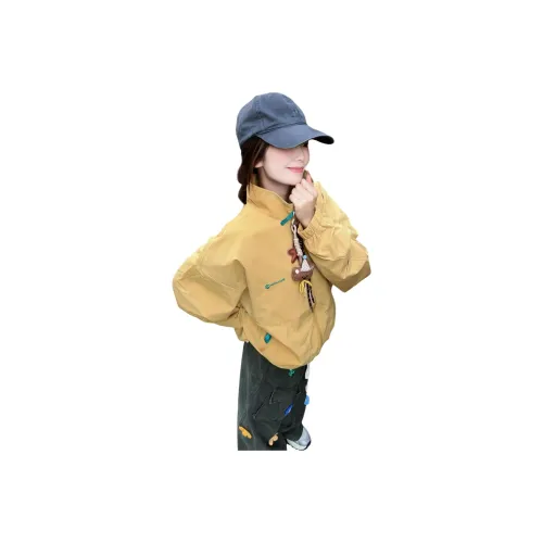 Mu Xiao Xin [Желтый] Бесплатно Подарочный комплект с MU Xiaoxin Бренд Наклеенный Женские Куртки