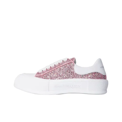 Alexander McQueen Deck Low Топ Стильные Скейтбординги Женские Розово-белый