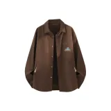 [Zip Pocket] Коричневый (Логотип на груди с пейзажами горы и луны)