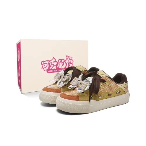 Lovely You Износостойкий и Легкий Низкий Топ Скейтборд Кроссовки Женские Оранжевые