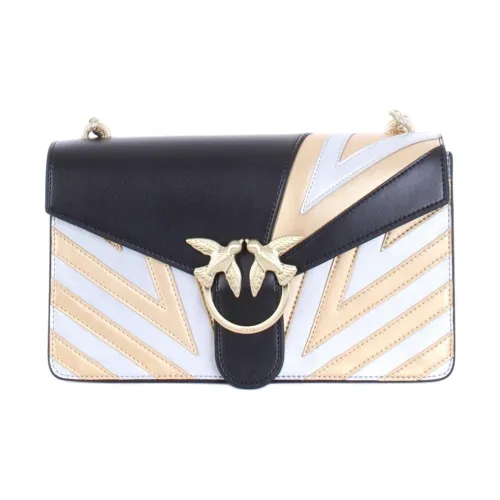 PINKO Puff Коровья кожа Сумка с цепочкой Сумка через плечо Средний Женские Золотой Серебряный Многоцветный